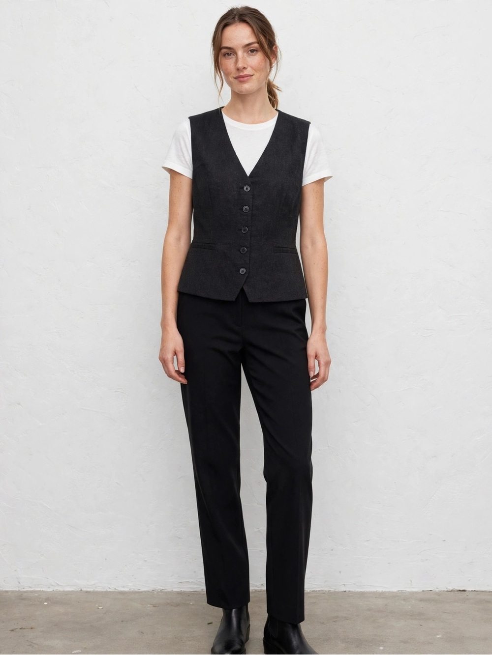 Black Tailored Vest by Express - Women's Professional
